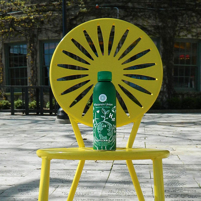 Pathwater bottle on a Terrace chair