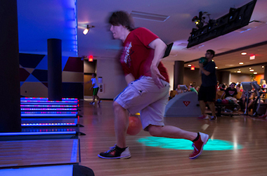 Glow in the dark bowling at Sunburst Fest