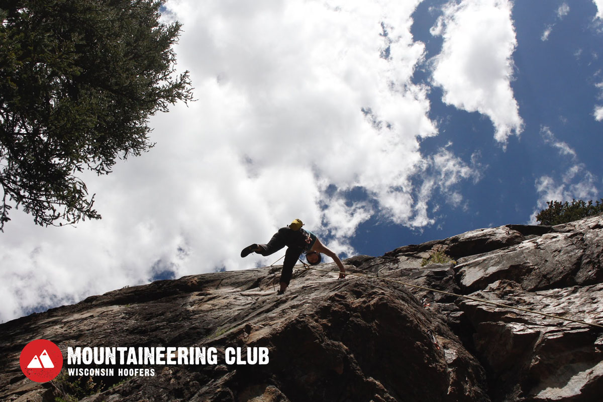 Hoofer Mountaineering: Photo of someone climbing a cliff