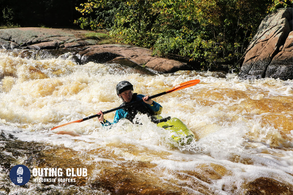 Hoofer Outing Club: Photo of someone kayaking in rapids