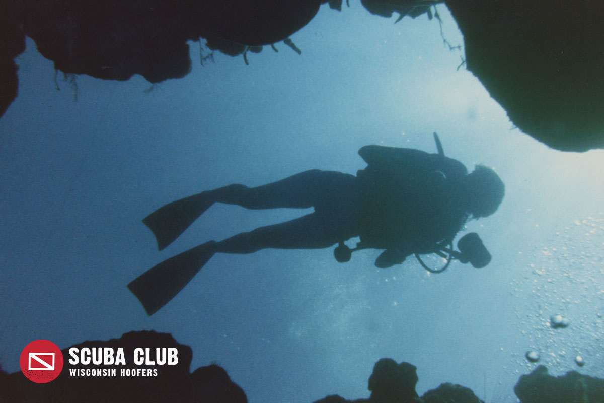 Hoofer Scuba club: silhouette of a scuba diver