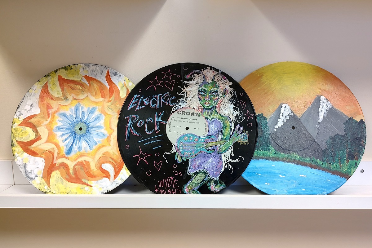 Vinyl records/albums painted at WHS