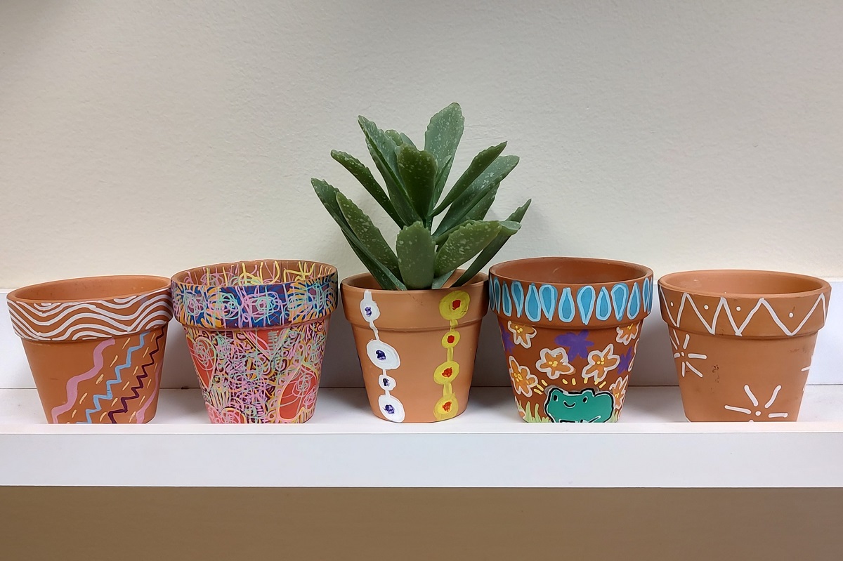Flower pots painted at WHS
