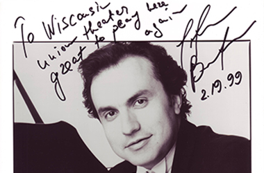 Photo signed to Wisconsin Union Theater, from Yefim Bronfman