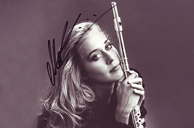 Signed photo of Marina Piccinini with flute