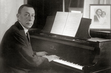 Sergei Rachmaninoff playing the piano