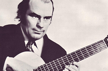 Julian Bream with guitar