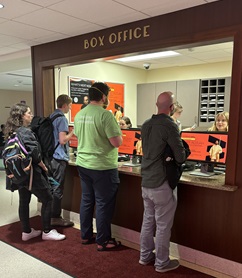 people wait at memorial union box office