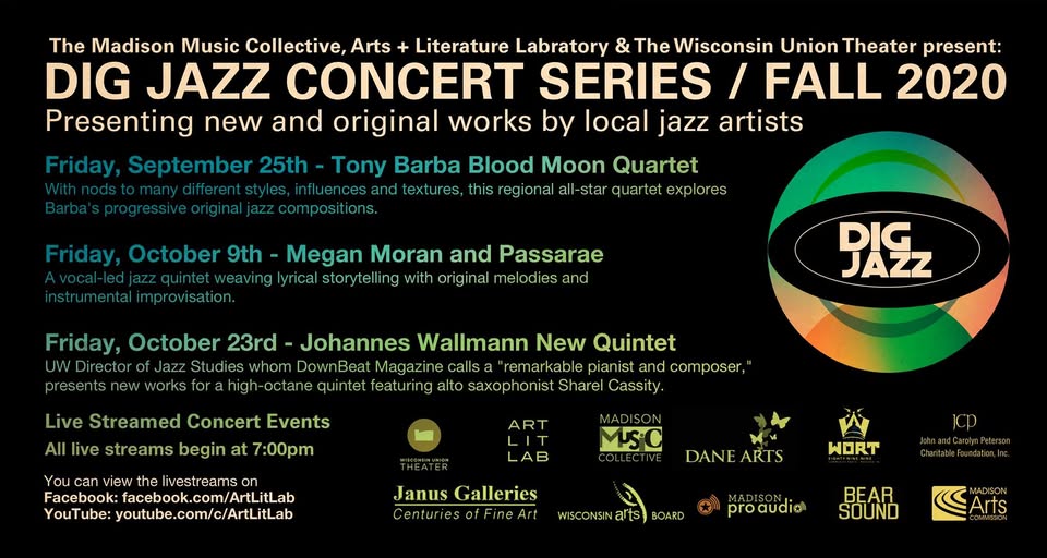 Promotional graphic for the Wisconsin Union Theater's 2020 DIG JAZZ Virtual Series.