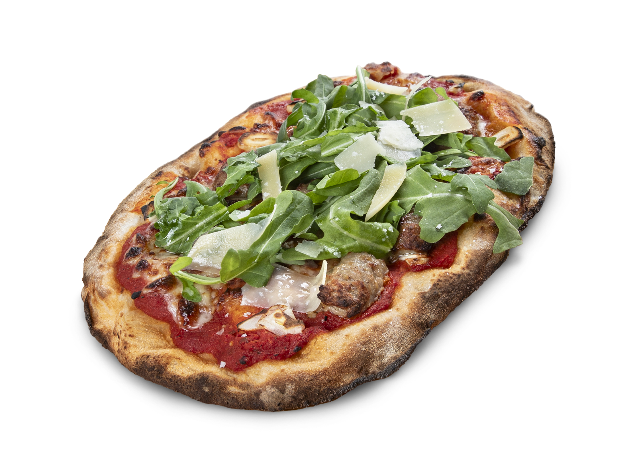 Italian Sausage, Garlic &amp; Arugula Pinsa