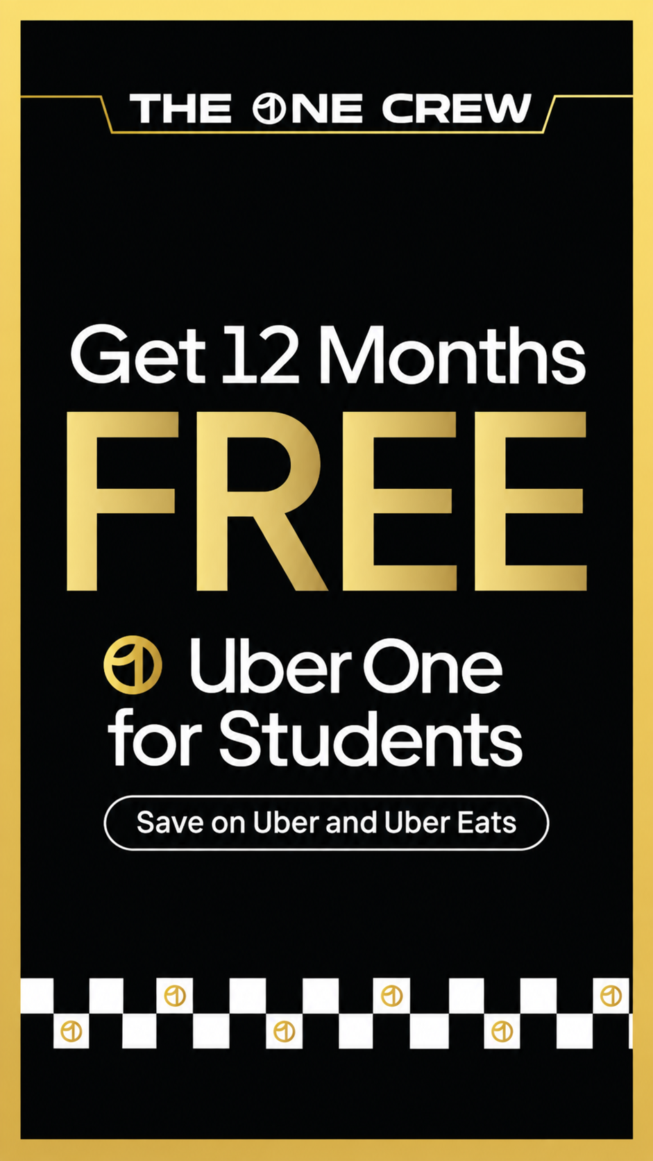 get 12 months free uberone for students