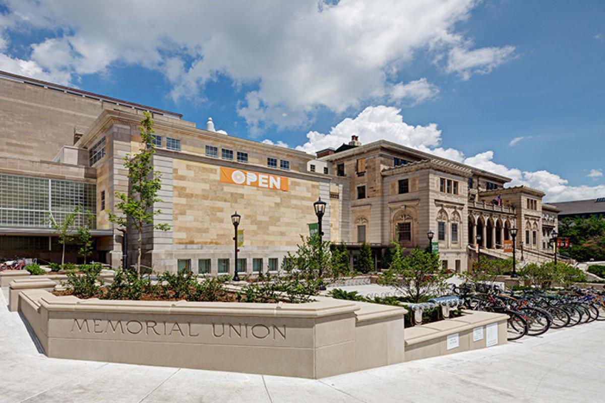 Exterior view of the Memorial Union entrance