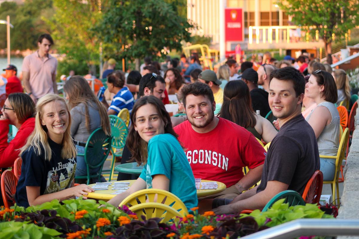 Students hanging out on the Terrace