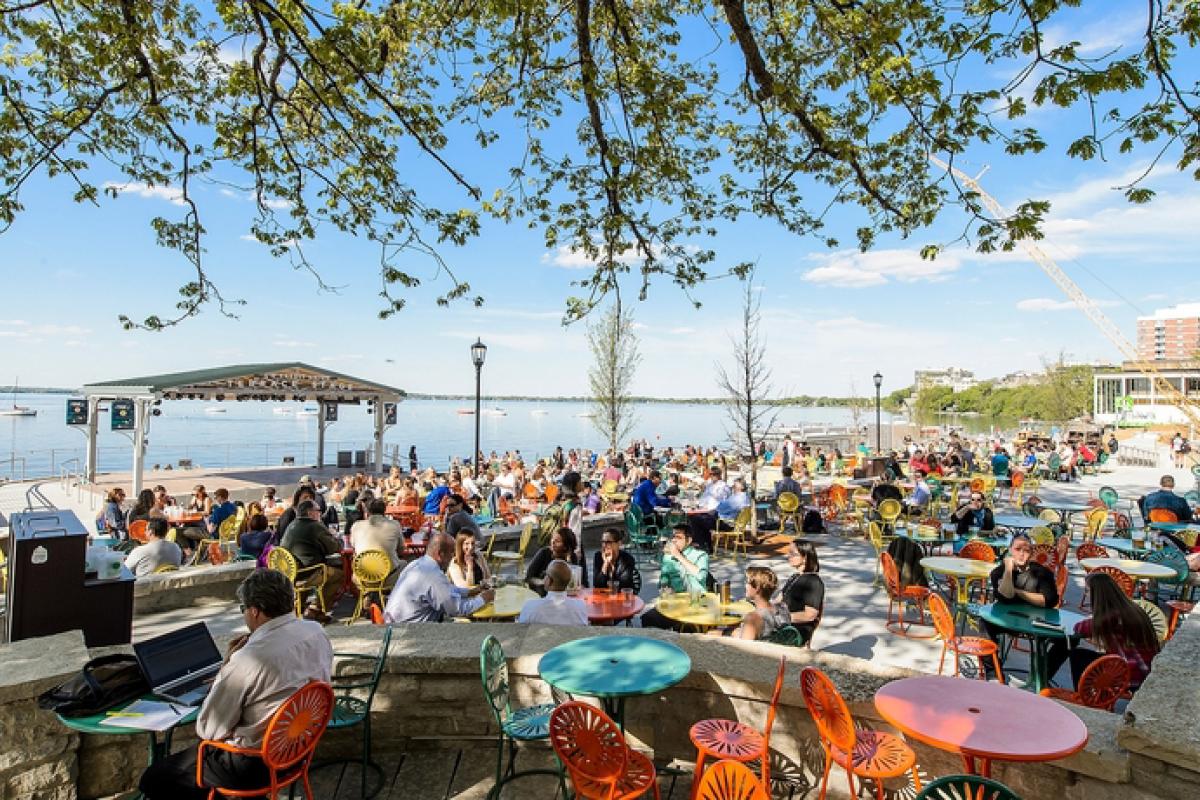People relaxing on the Terrace