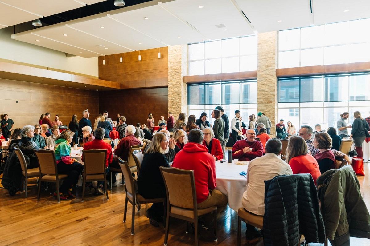 Group Celebration in Varsity Hall
