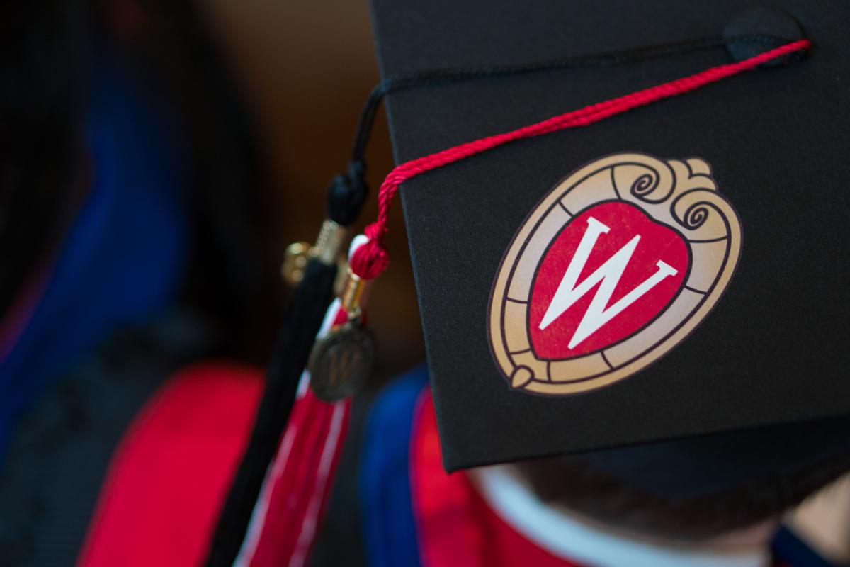 Closeup of UW graduation cap