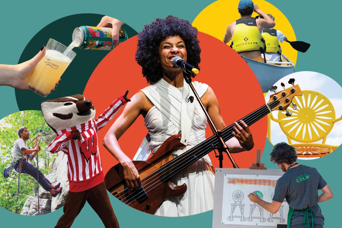 Highlighted summer activities and amenities: art, music, outdoors, drinks