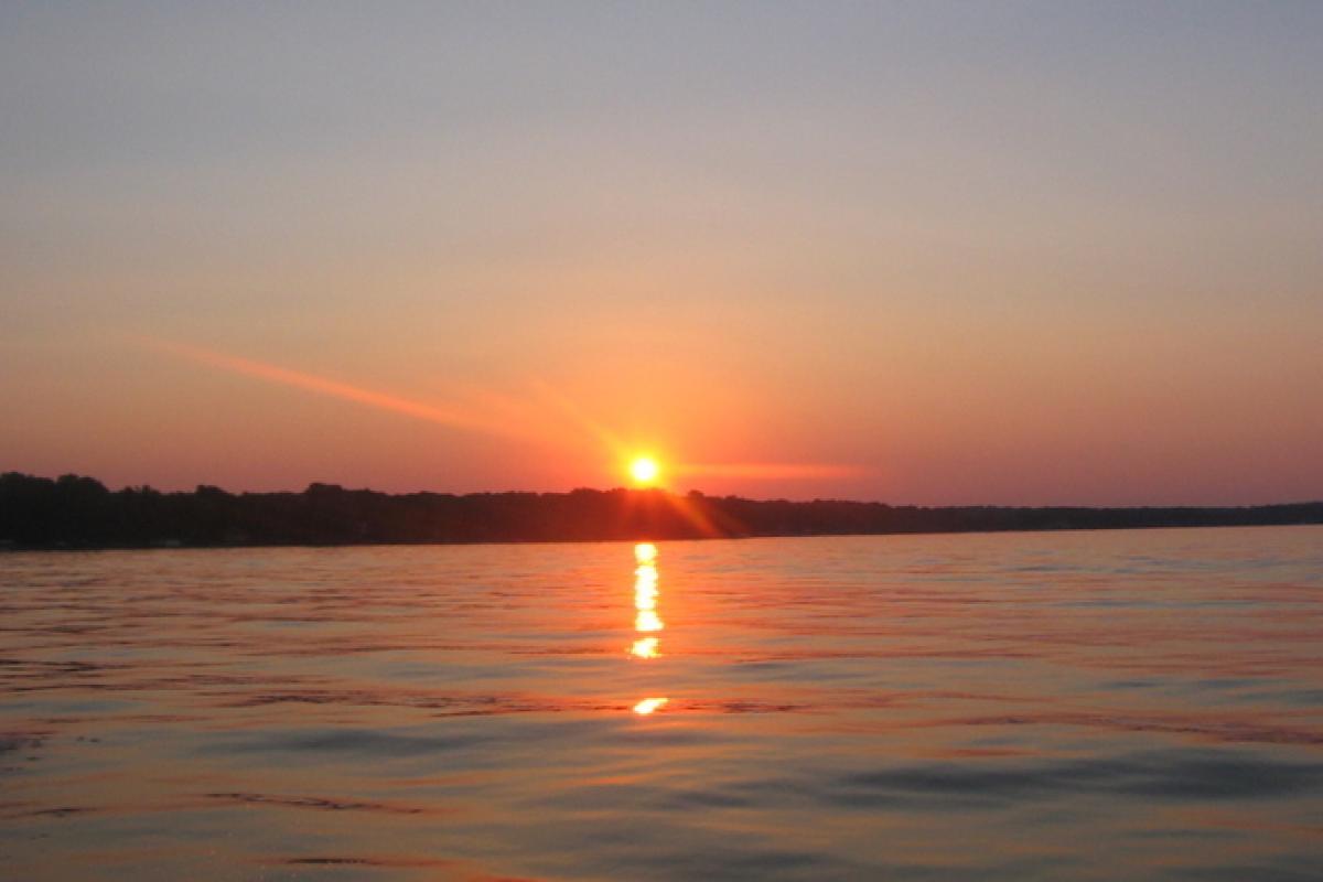 Sunset over a lake