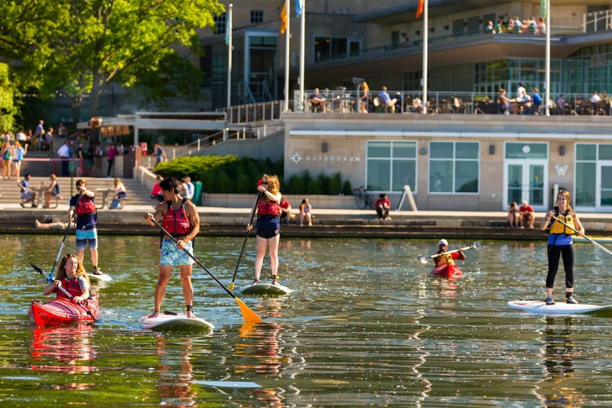 People paddleboarding with Outdoor UW