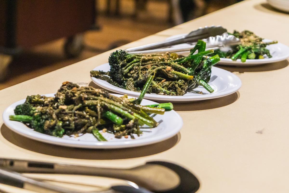 Plated vegetables at a WUD Cuisine event