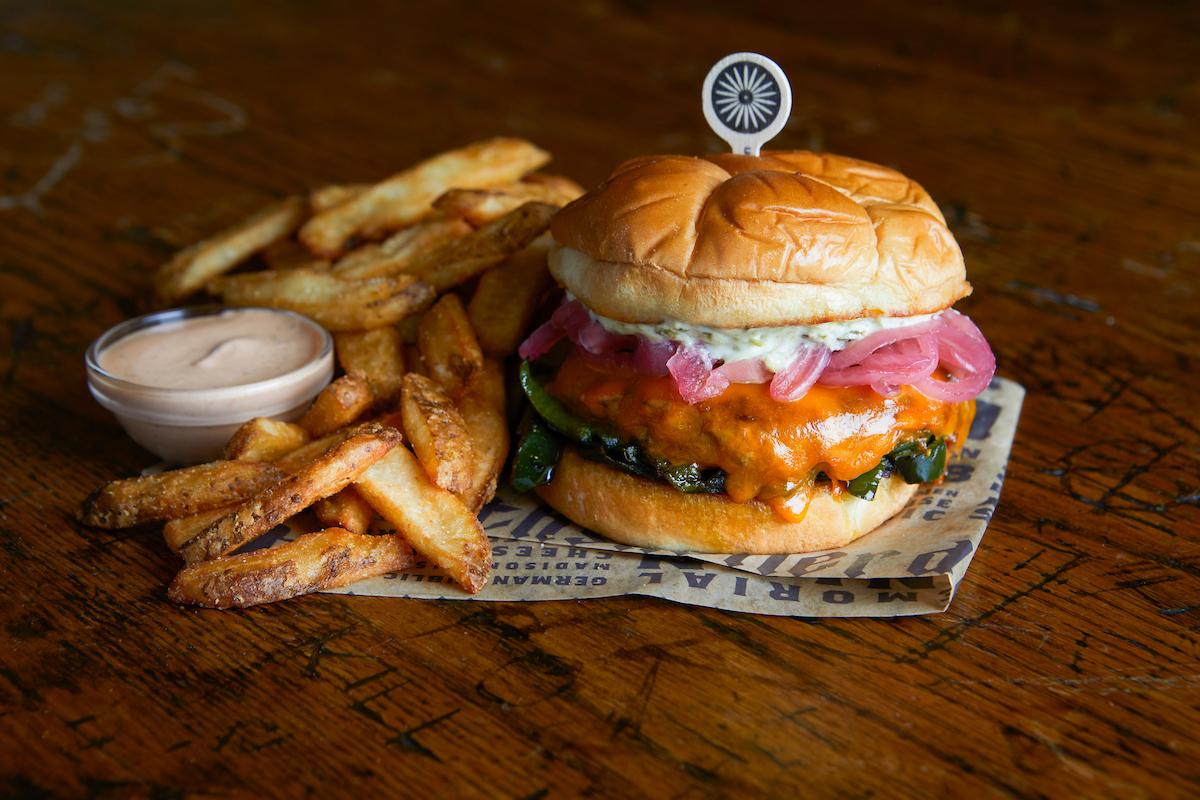 Der Rathskeller Angry Badger Burger