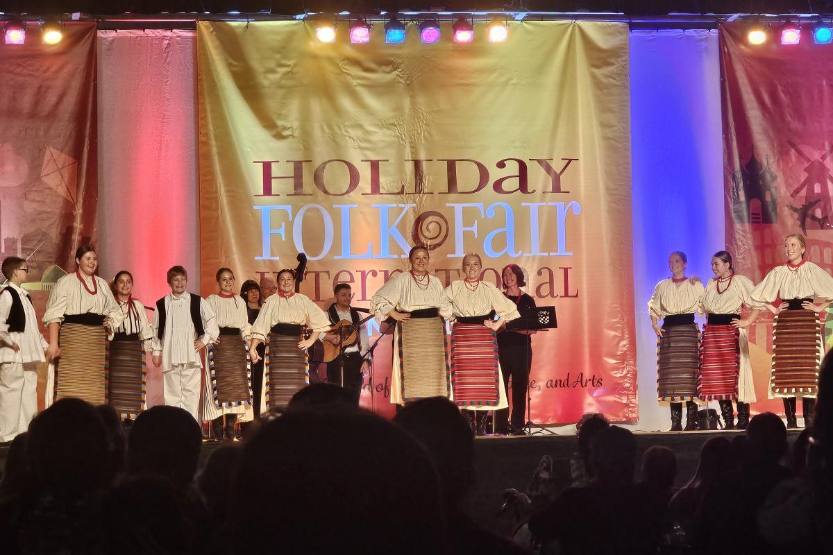 Dancers perform a traditional Eastern European piece at the Holiday Folk Fair Festival in Milwaukee.