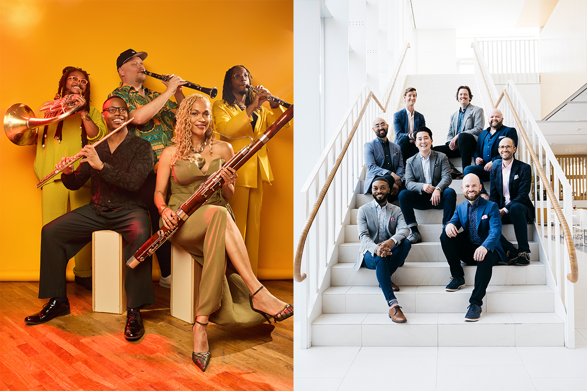 Photo of Cantus &amp; Imani Winds Groups.