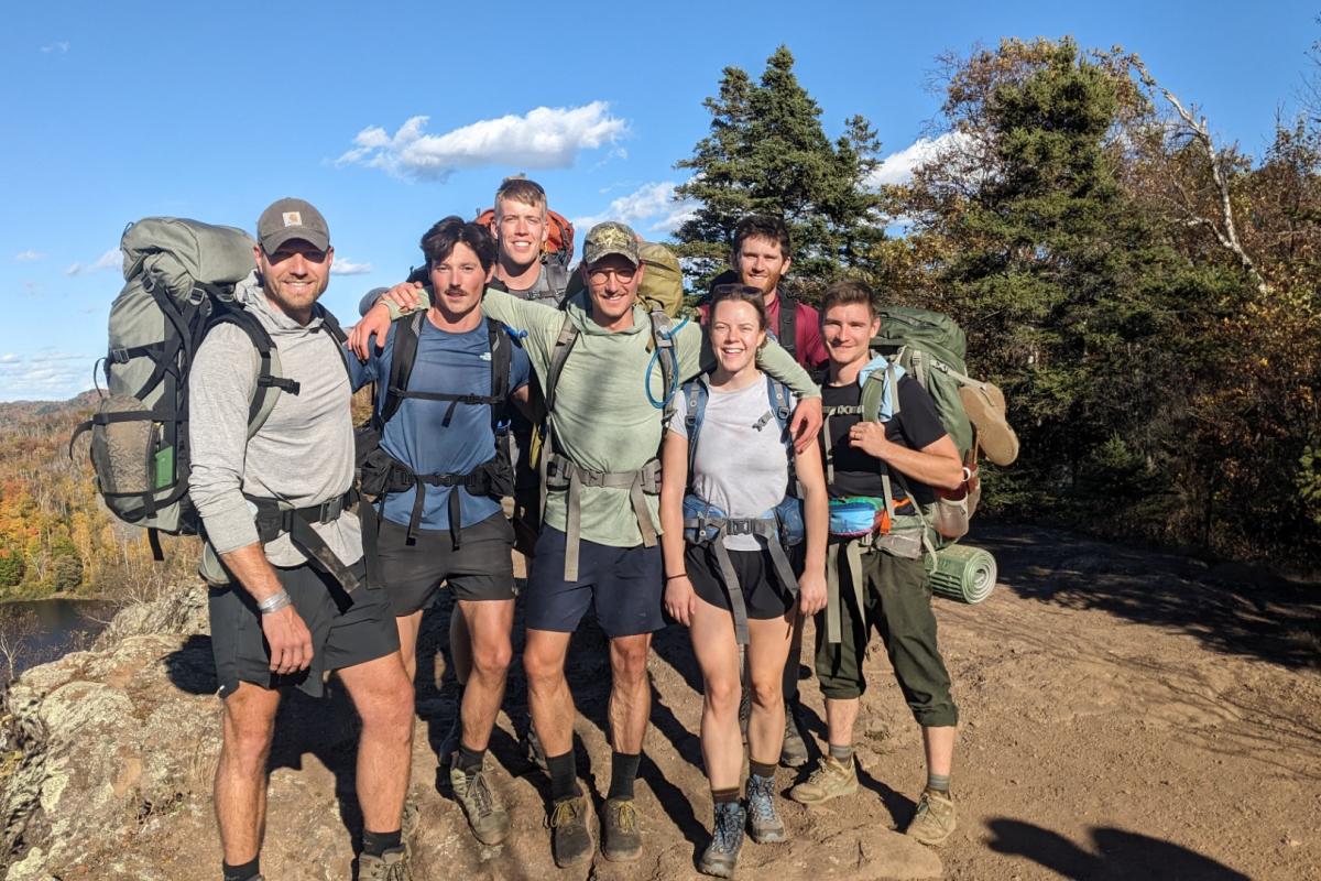 Individuals backpacking.