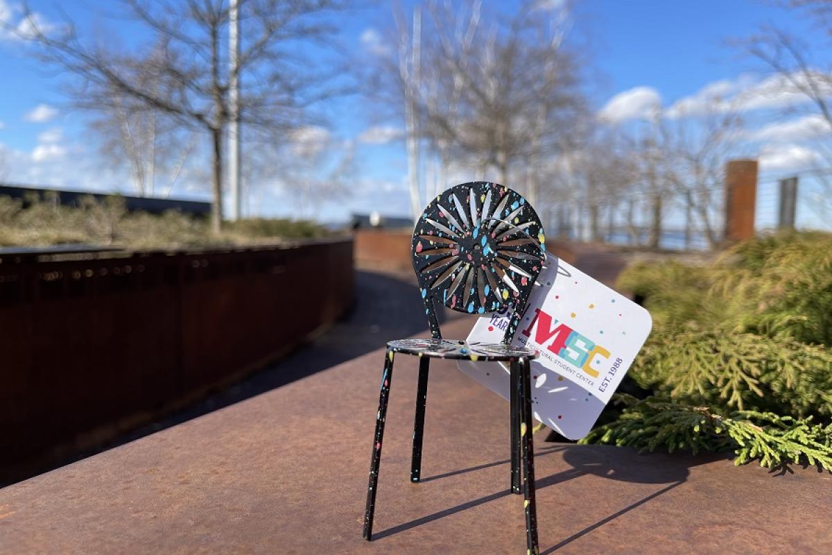 New, limited-edition, multi-hued, mini Terrace chair will support