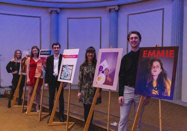 Students with cover displays at a WUD Lit Fall Launch