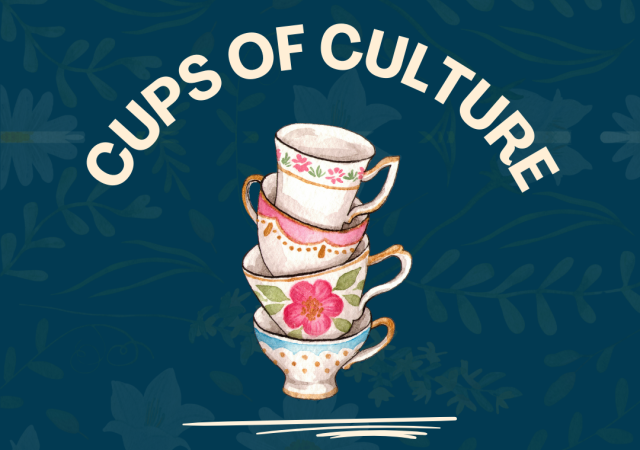 Cups of Culture event graphic. Event at Union South, Varsity Hall on September 13th from 4pm to 6pm.