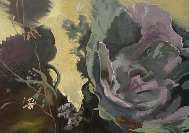 Painting of cabbage foliage