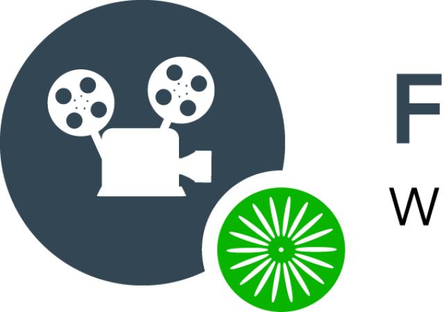 WUD Film committee logo with text that reads "Film Committee Wisconsin Union Directorate" and a film projector illustration in a dark grey circle