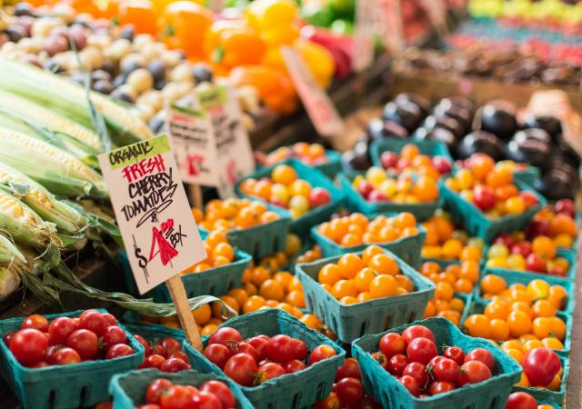 Baskets of tomatoes