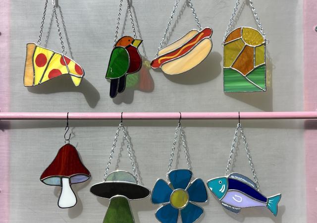 Assortment of stained glass suncatchers