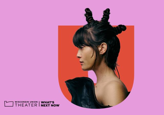 Noga Erez on Wisconsin Union Theater branded background.