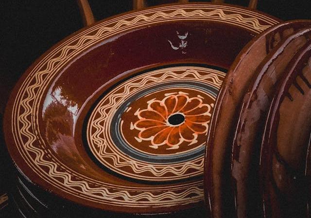 Bowl created with sgraffito technique.