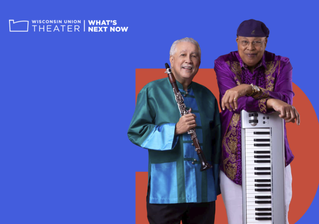 Photo of Chucho Valdés &amp; Paquito D’Rivera holding instruments.