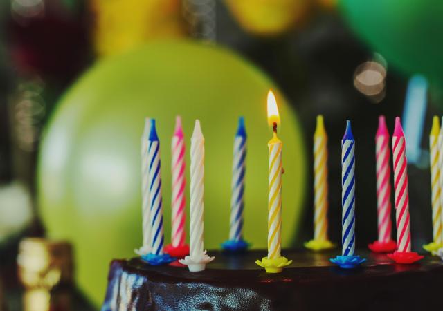 Birthday cake with candles