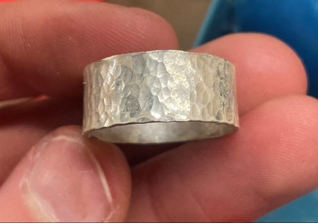Photo of Sterling Hammered Ring.