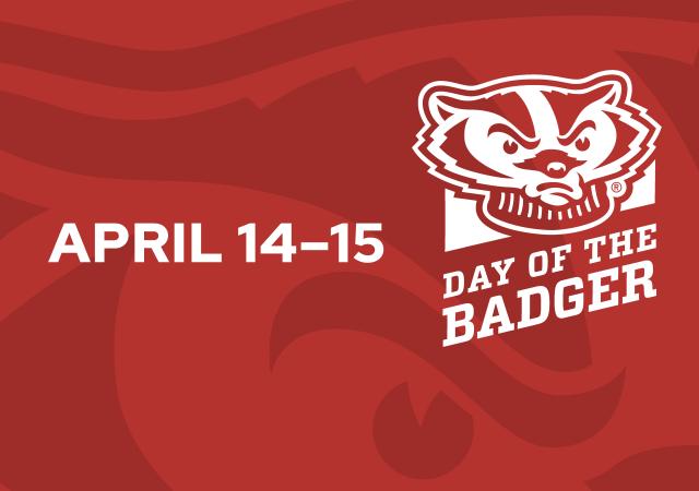 Bucky Badger Promoting Day of the Badger