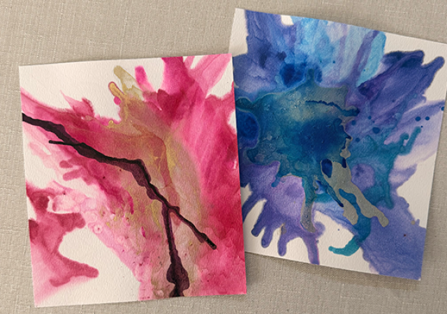 Photo of colorful pieces of art in a splatter form.
