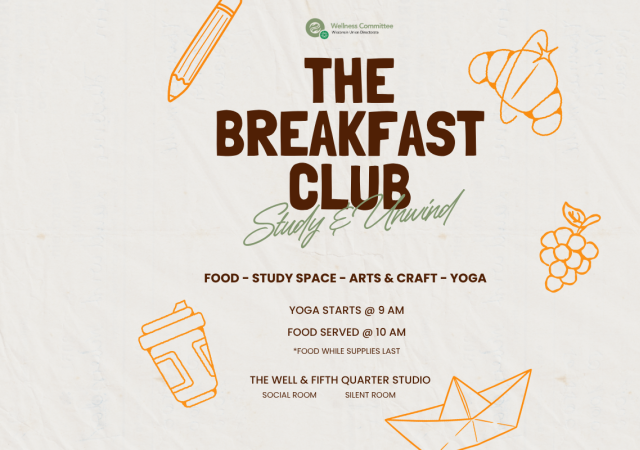The breakfast club study and unwind. Orange breakfast outlines.