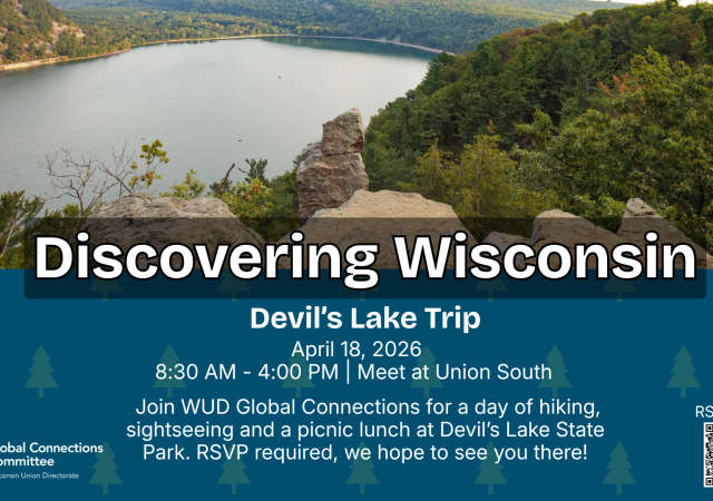Image that reads Discovering Wisconsin: Devil's Lake Trip.