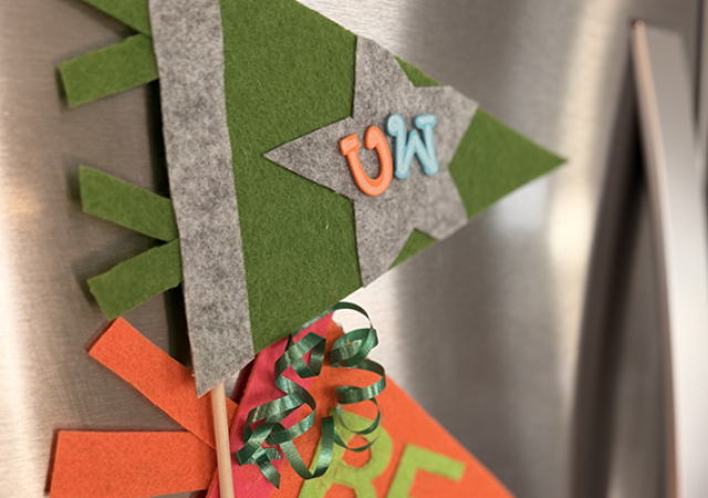 Photo of a crafted felt sport pennant.