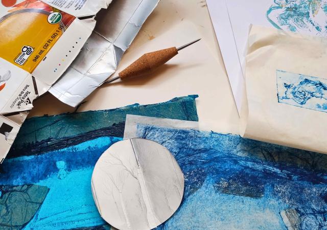 Photo of Collagraph printing.
