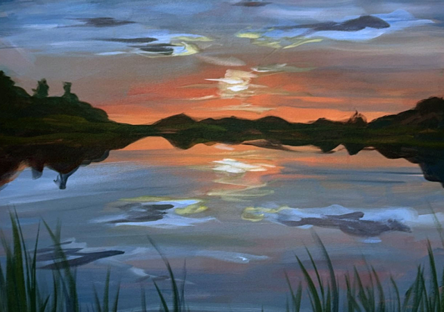 Photo of a painted sunset.