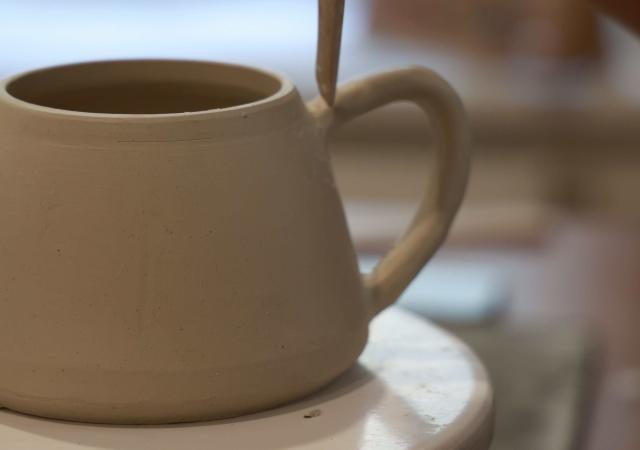 Photo of clay mug.