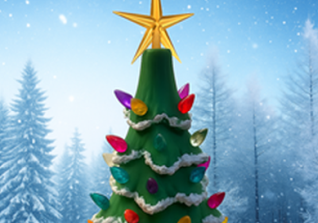 Photo of an animated Christmas Tree.