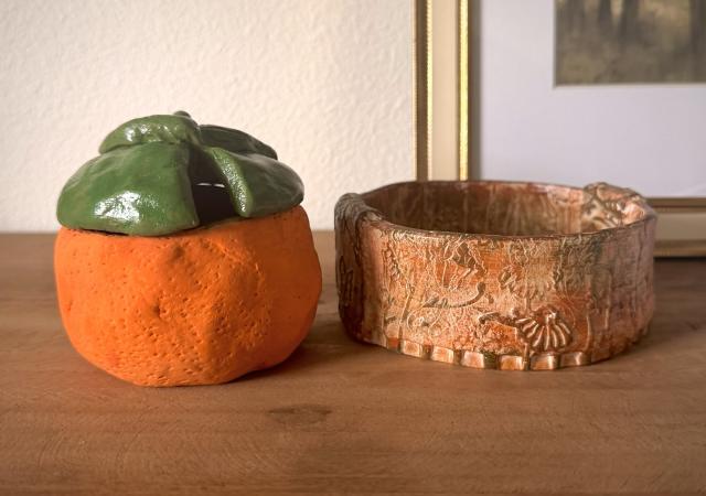 Photo of clay made trinket trays by Wheelhouse Studios.